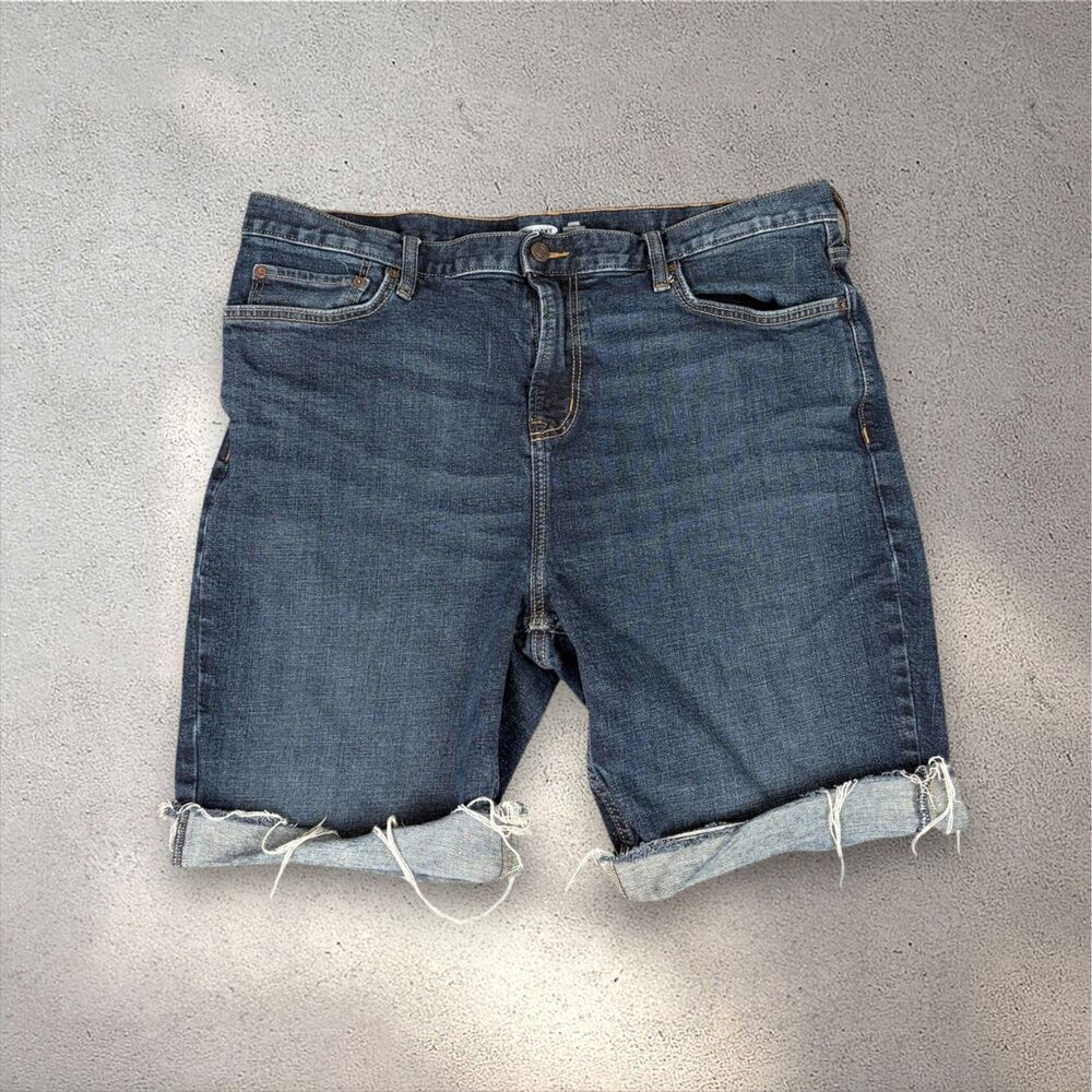 Old Navy Loose Built-In Flex Denim Cutoff Shorts Men’s 40 Blue Cuffed Reworked